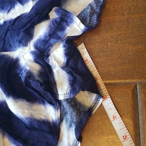 Absolutely Famous Womens Blue White Tie Dye Flowy Romper Shorts Size Large - Picture 6 of 9